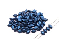 Бусины GemDuo 8х5мм, отверстие 0,8мм, цвет 23980/79031 синий металлик матовый, 709-080, 10г (около 64шт)