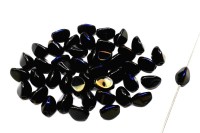 Бусины Pinch beads 5х3мм, отверстие 0,8мм, цвет 23980/22201 черный/синий, 755-093, 10г (около 117шт)