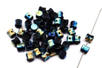 Бусины Pellet beads 6х4мм, отверстие 0,5мм, цвет 23980/28783 Etched Jet Full AB, 732-038, 10г (около 60шт)