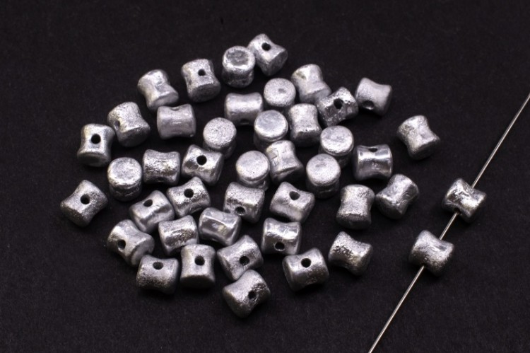Бусины Pellet beads 6х4мм, отверстие 0,5мм, цвет 00030/27080 серебро, Etched, 732-035, 10г (около 60шт) Бусины Pellet beads 6х4мм, отверстие 0,5мм, цвет 00030/27080 серебро, Etched, 732-035, 10г (около 60шт)