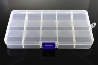 Контейнер для мелочей прямоугольный 15 ячеек, 17,5х10х2,5см, пластиковый, съемные перегородки, 1005-005, 1шт