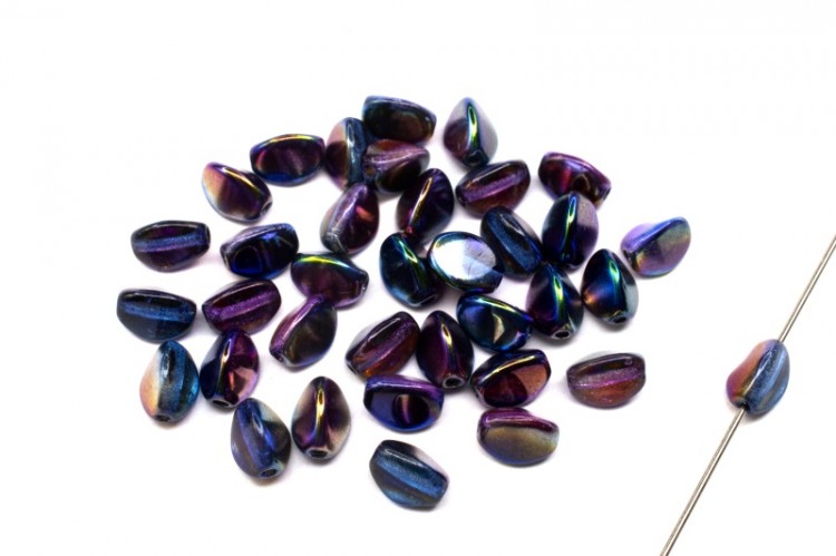 Бусины Pinch beads 5х3мм, отверстие 0,8мм, цвет 00030/95100 Crystal/Magic Blue, 755-048, 10г (около 117шт) Бусины Pinch beads 5х3мм, отверстие 0,8мм, цвет 00030/95100 Crystal/Magic Blue, 755-048, 10г (около 117шт)
